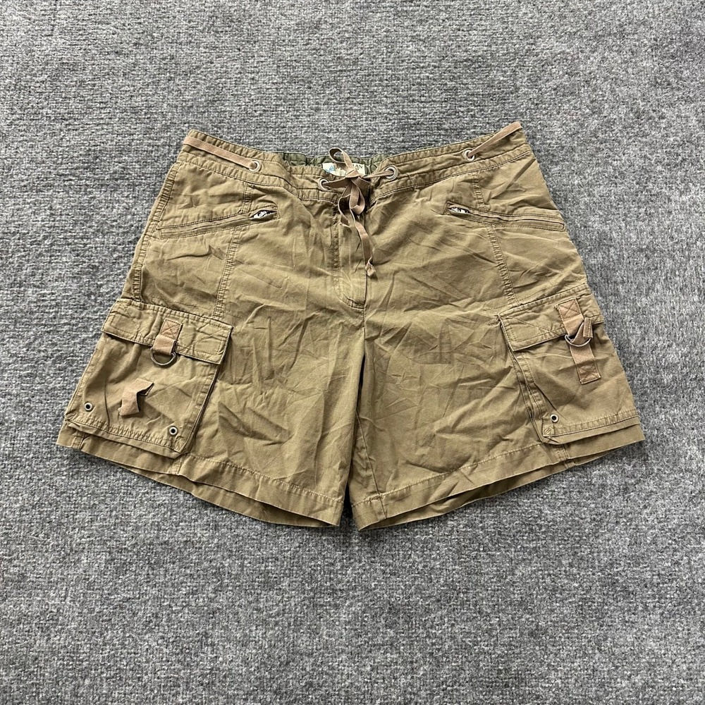 Magellan Cargo Shorts Womens Size 14 Brown Ripstop Cotton Utility Hiking Outdoor